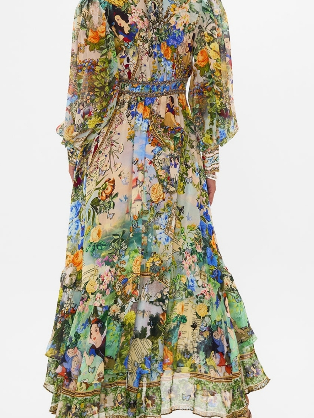 Women'S Vintage Floral Print Maxi Dress | Long Sleeve Boho Elegant Cocktail Wedd - Picture 3 of 4